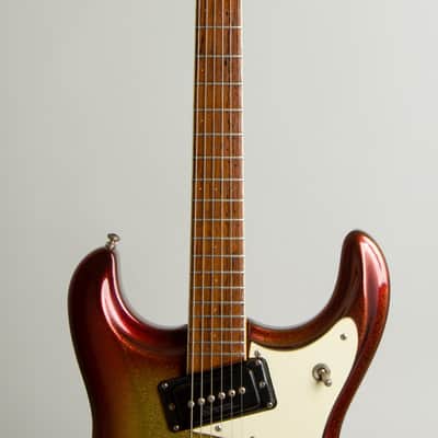 Mosrite Ventures Mark I Solid Body Electric Guitar (1965), ser. #1973, original brown alligator hard shell case. image 8