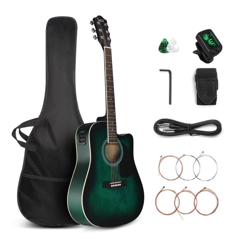 Glarry GMA101 41 Inch EQ Acoustic Guitar Green image 1