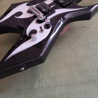 BC Rich  Warlock Bronze Series  2004 - Black with White Tribal Flames image 11
