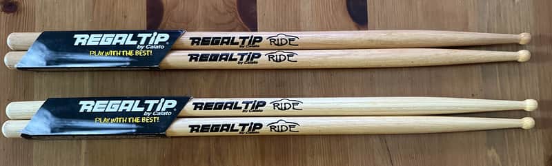 2 - pairs Regal Tip Ride Drumsticks, RDW Classic Series, Wood  Tip, new old stock, never used, original packaging image 1
