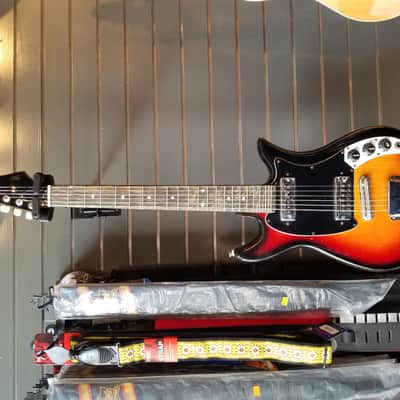 Teisco 559-1405 1960's Sunburst Vintage Electric Guitar w/ Gig Bag image 2