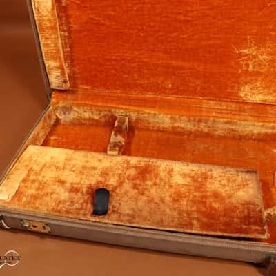 Original Vintage 1959-1961 Fender Jazzmaster Brown Tolex Hardshell Case with Yellow Interior image 7