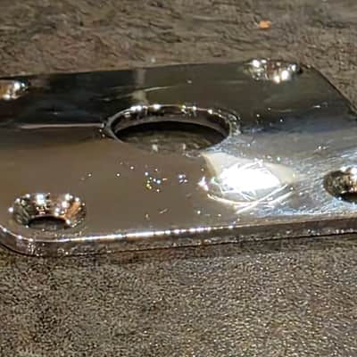 70’s Gibson Chrome Metal Jack Plate Vintage SG Les Paul Deluxe 1973 image 6