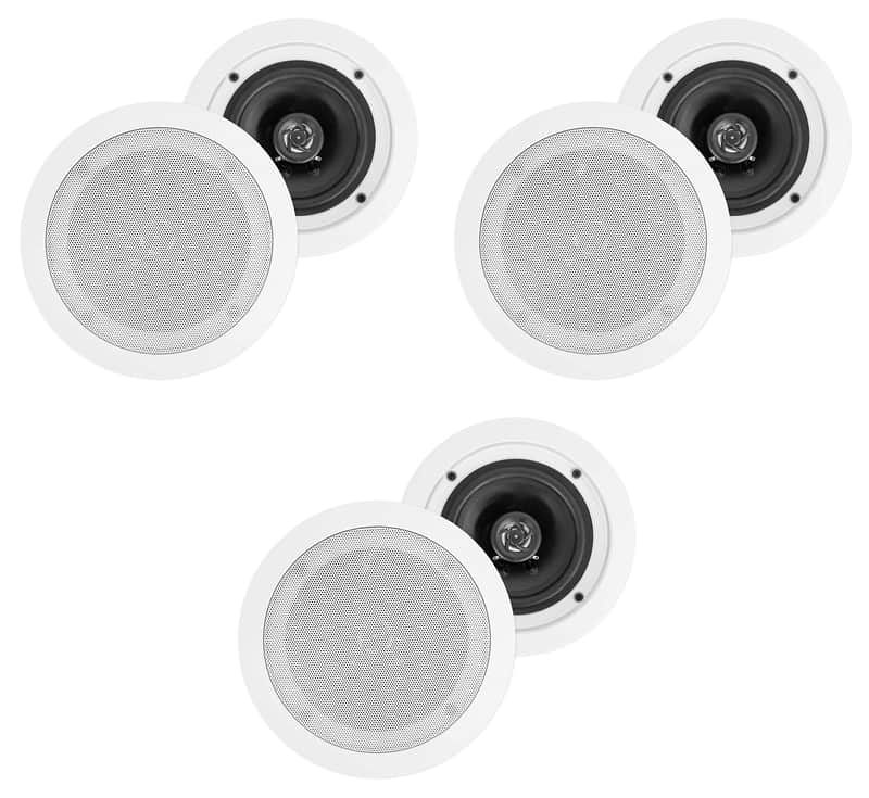 (6) Rockville HC55 5.25" 300 Watt White In-Ceiling Home Theater Speakers 8 Ohm image 1
