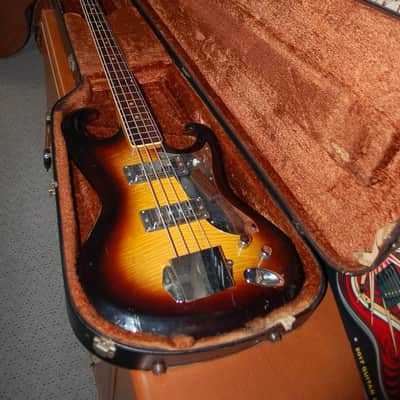 Video Demo 1967 Avalon AV-2 Shaggs Double Pickup Bass Guitar Pro Setup Original Hard Shell Case image 13