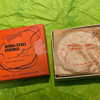 NOS vintage 1950's MONA-STEEL Gibson string box (third strings) ELECTRAHARP Hawaiian guitar case candy image 7