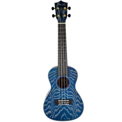 Amahi C-23 Quilted Ash Concert Ukulele Blue w/Gigbag image 2