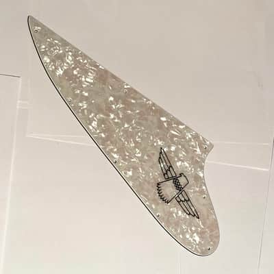 White Pearl 4 Ply Pickguard for Gibson Thunderbird Bass 1963-1966 w/ Decal Made IN USA image 4