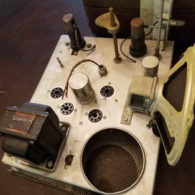 Revere T100 6V6 mono tube amp project 5x7 speaker case leather handle 1950 image 13