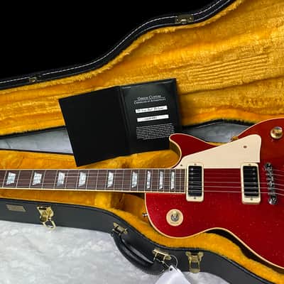 NEW! Gibson Custom Shop Limited Edition 1976 Les Paul Deluxe Reissue VOS Red Sparkle - 9.2lbs - G07565 image 15