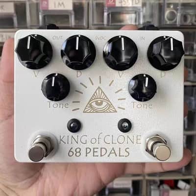68 Pedals King of Clone Dual Overdrive Distortion Pedal - White