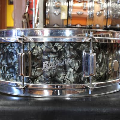 1960s Rogers 5x14 Powertone Snare Drum in Black Diamond Pearl image 1