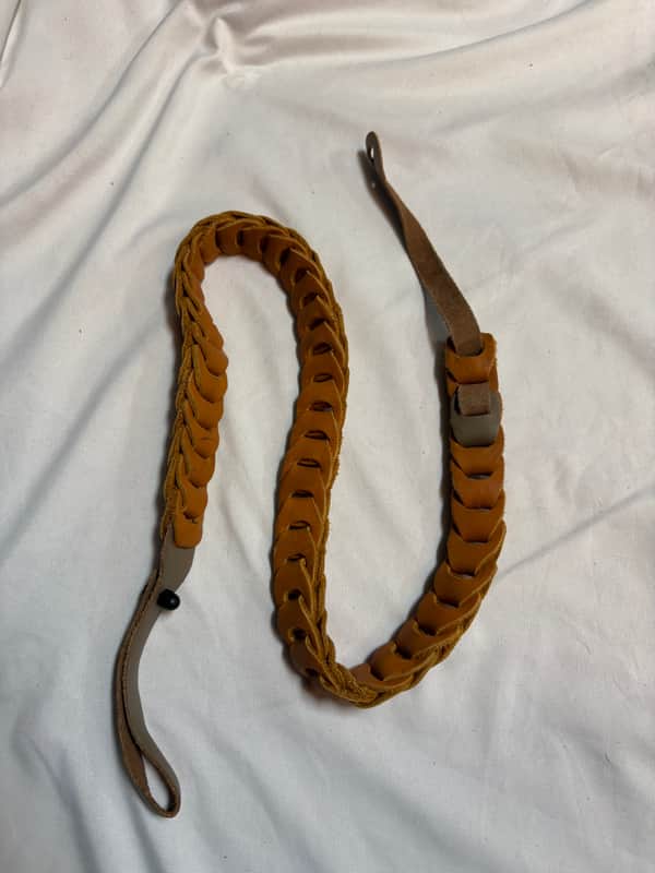 LM Glove LEATHER Weave Links MANDOLIN Strap Orange/Brown - FIRE SALE image 1