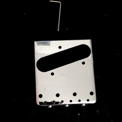 Wilkinson Chrome tailpiece for telecaster, 3 staggered brass saddles, 10.8mm spa image 4