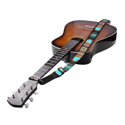 Strap for Guitar Ukrainian Nylon + Leather Ethnic Colored image 4
