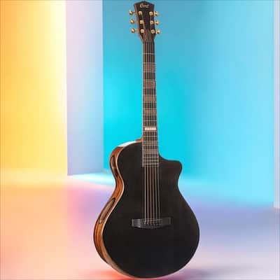 Cort Masterpiece Series Modern Black Acoustic-Electric Guitar - Stunning Trans Black Gloss Finish w/ Case image 2