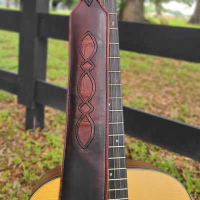 The Swamp Shadow™ Handcrafted Full-Grain Leather Guitar Strap with Genuine Louisiana Alligator image 2