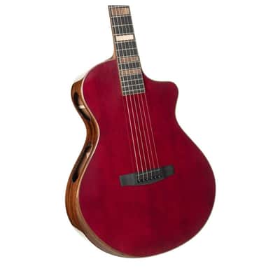 Cort MODERNBURGANDY Modern Concert Body Venetian Cutaway Solid Spruce Top Mahogany Neck 6-String Acoustic-Electric Guitar w/Hard Case image 5
