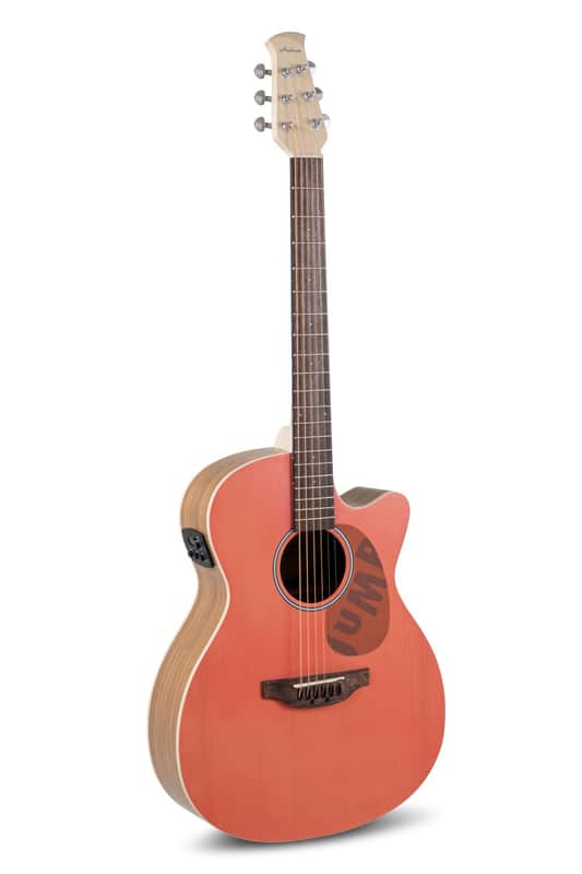 Applause by Ovation AEO-69-O Jump Series OM Cutaway Solid European Spruce Top Maple Neck 6-String Acoustic-Electric Guitar - Peach image 1