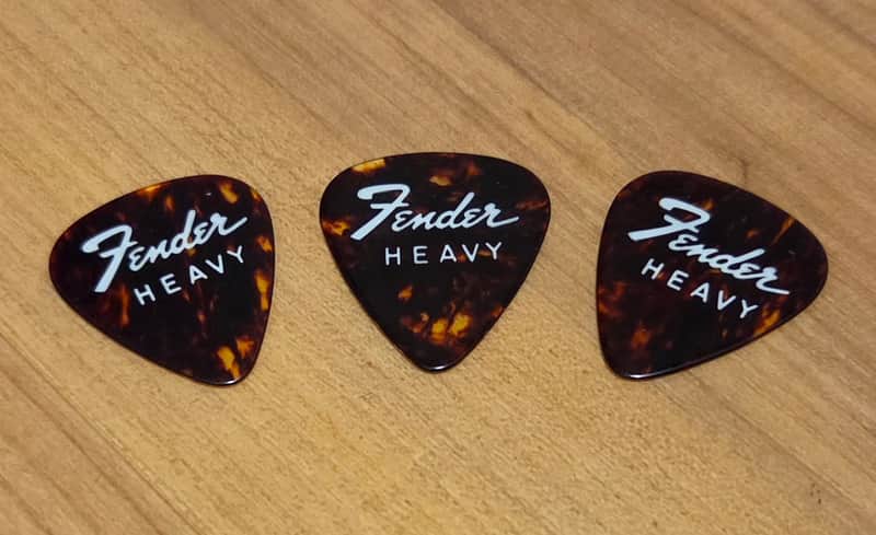 Lot of Three Vintage 1970's Fender Heavy Guitar Picks! Rare, Original Case Candy! image 1