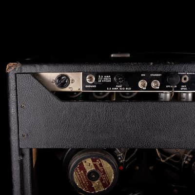 Vintage 1966 Fender Twin Reverb Black Guitar Amp Combo #A03334 image 13