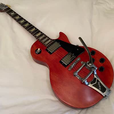 2012 Gibson Les Paul Studio Bigsby Vibrato - Heritage Cherry Satin - Free Pro Setup image 14