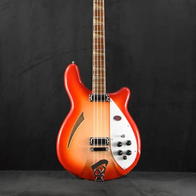 Mint Rickenbacker 4005V Vintage Reissue Semi-Hollow Bass Guitar Fireglo image 2