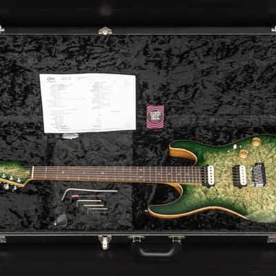 Suhr Modern Custom Shop Burl Maple HH FTGB - Faded Trans Green Burst image 3