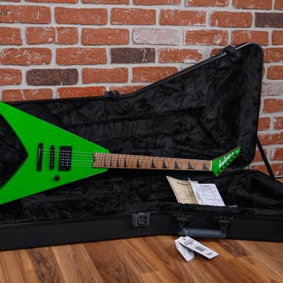 Jackson USA Custom Shop One Off King V Slab Top Kawasabi Green Nitro Studio Relic with Rear Black Pin Stripes 2025 w/OHSC image 2