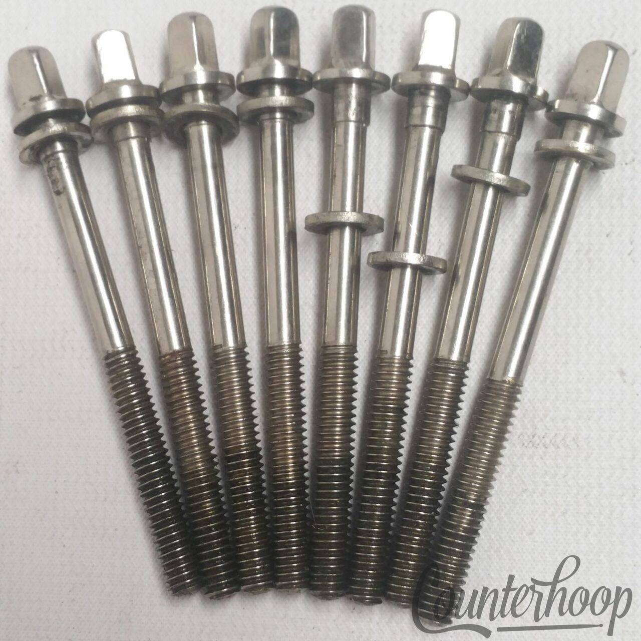 Leedy&Ludwig 8x 2 5/8" Tension T-Rods Floor Tom / Snare Drum Vintage 40s Nickel — main photograph