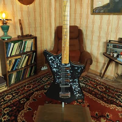 Krunk Ani Style Black Custom Guitar Soviet Era Reissue Rare USSR Retro image 2