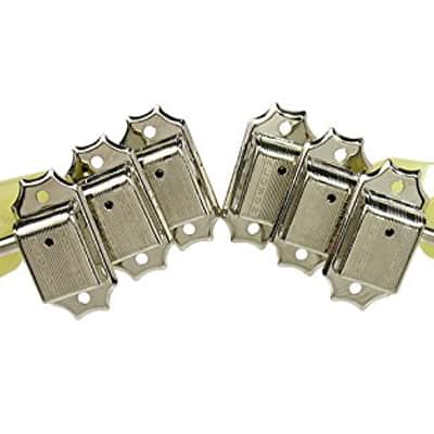 KTS-3-N KLUSON® SUPREME - 3+3 Tuning Machines. Pearl Single Ring Button – Nickel Finish image 4