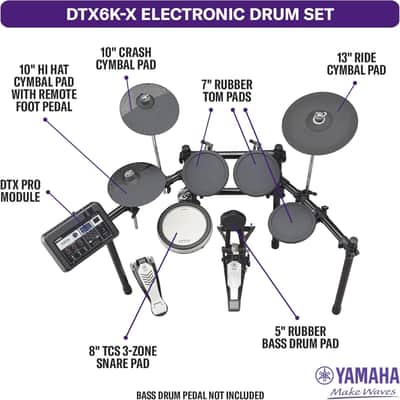 Yamaha DtX6K Electronic Drum Set With Dtx-Pro Module And Rs502 Rack image 2