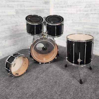 Used Vintage Sonor Force 3000 5pc Drum Set Black - Fair image 3