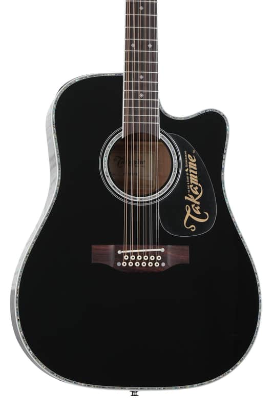 Takamine EF381DX 12-string Dreadnought Acoustic-electric Guitar - Black with Maple image 1