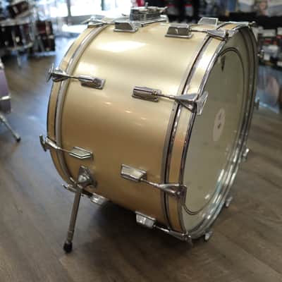 Pre-Owned Pearl 14x24" Wood-Fiberglass Bass Drum (Gold Satin Wrap) image 5