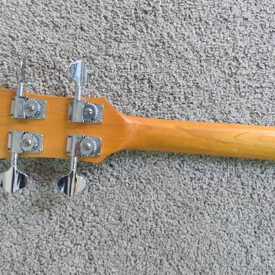 Vintage 1970s Acoustic Bartell Lancer Bass Guitar Natural Version Of The "Black Widow" Rare Fretless image 8
