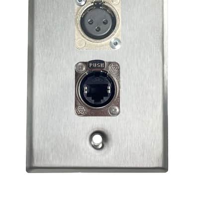 Stainless PROCRAFT SPL-2X-ST-VAR 1 Gang Stainless Pro Audio Installation Wall Plate Loaded, Made in the USA-USB Feed-Thru / RJ45 (CAT 5) Feed-Thru image 4