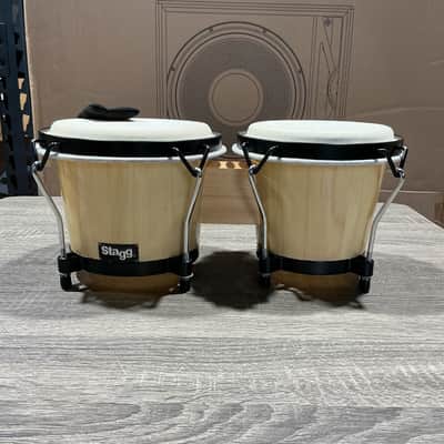 Stagg BW-70-N 6" & 7" Traditional Wooden Tunable Bongo Set - Natural image 1