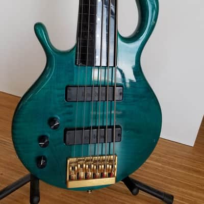 Pedulla MVP-6 Hexabuzz Fretless 6 String Left-Handed 1993 Green/Blue image 16