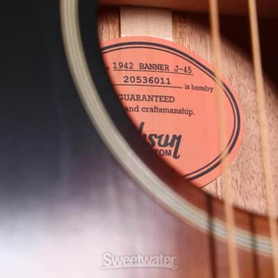 Gibson Acoustic 1942 Banner J-45 Acoustic Guitar - Vintage Sunburst (CSRS4542VSd1) image 1