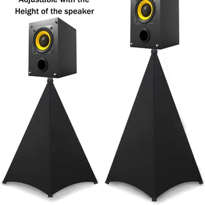 Speaker Stand Cover-DJ Bag with 360 Degree Cover, Speaker Tripod Scrim Cover for Speaker/Lighting with Free Travel Bag (Two Pack-Black) image 3