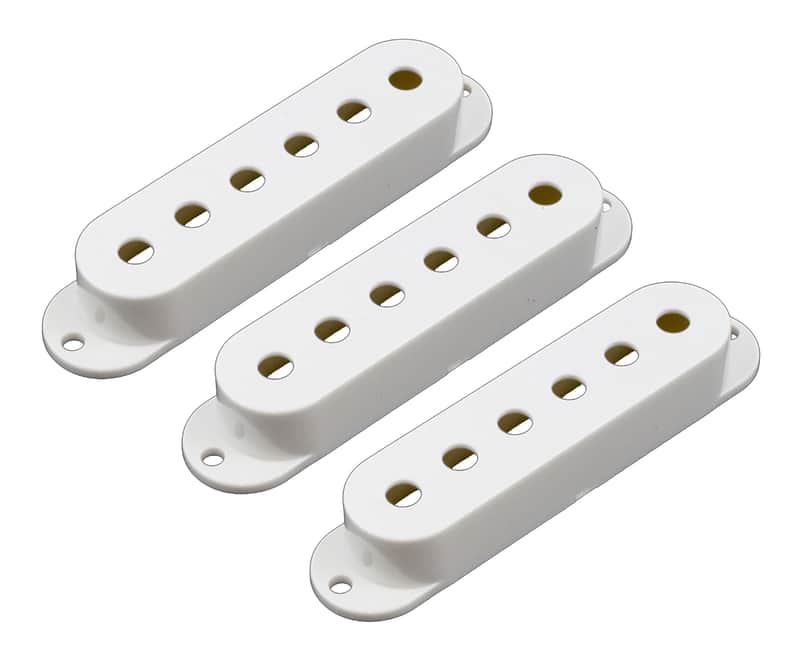 Allparts Set of 3 Pickup Covers for Stratocaster, White image 1