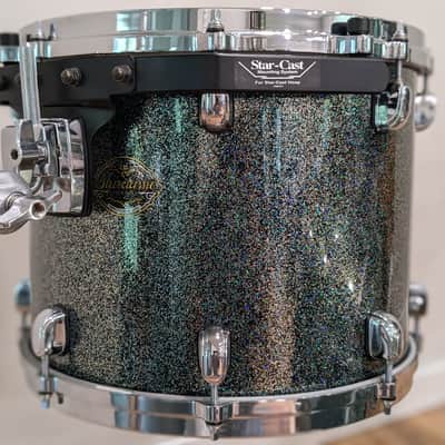 Tama Starclassic Maple 4 Piece Drum Set 1990s - RARE Blue Green Sparkle image 13