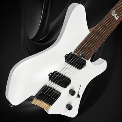 EART GW-7F, 7 String Headless Shape Guitar, Roasted Ash Solid Body, 24F Rounded Ends Jumbo Stainless Steel image 6
