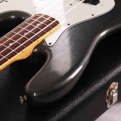 Fender Custom Shop 1966 Jazz Bass Relic Charcoal Frost Metallic Masterbuilt Dale Wilson 2011 image 8