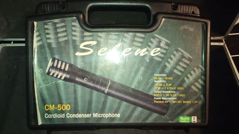 2x Selene CM-500 small condencer microphones cardioid pattern + case image 1