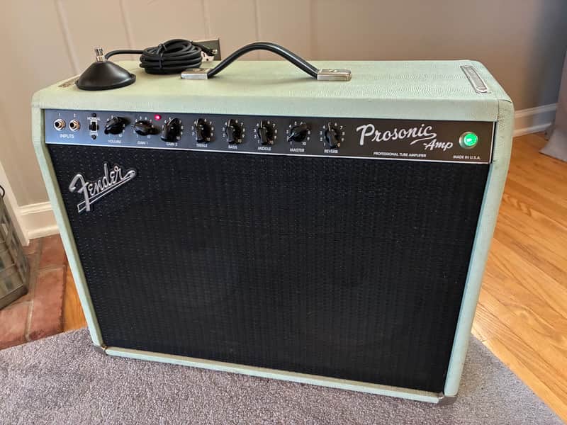 Fender Custom Shop Prosonic Professional Tube Amp Combo Green Lizard w/ foot switch & custom cover image 1