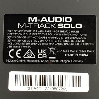 M-Audio M-Track Solo USB Audio Interface Black From Japan image 8