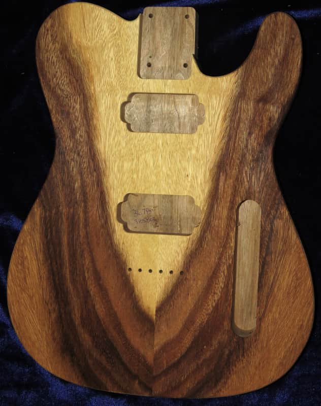 Acacia Koa Top \ Butternut Tele Style Body HH 3lbs 8oz #3678  USA - IMPORT CHARGES INCLUDED image 1